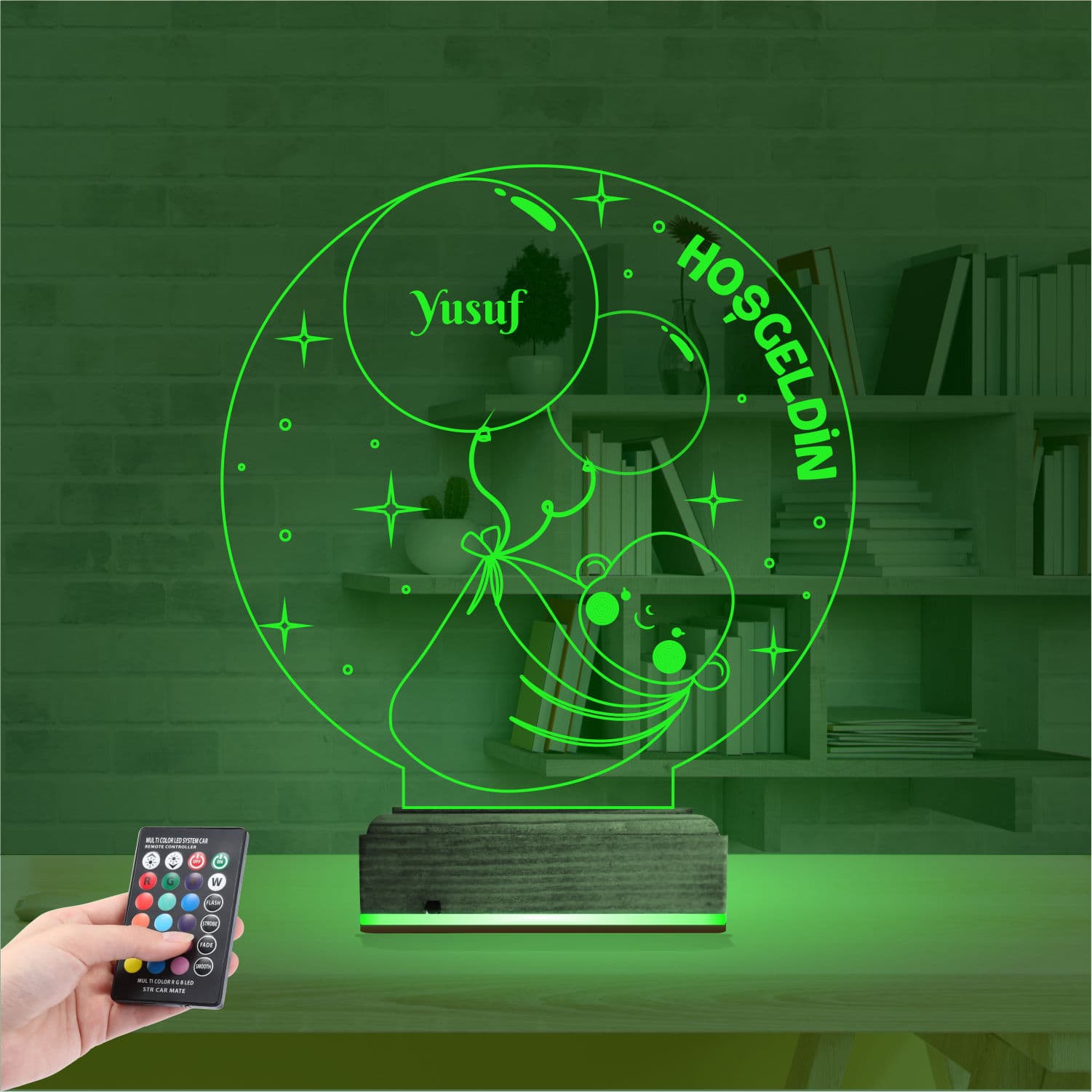 Младенец с шариками — 3D LED Ночник | Подарок на рождение 6