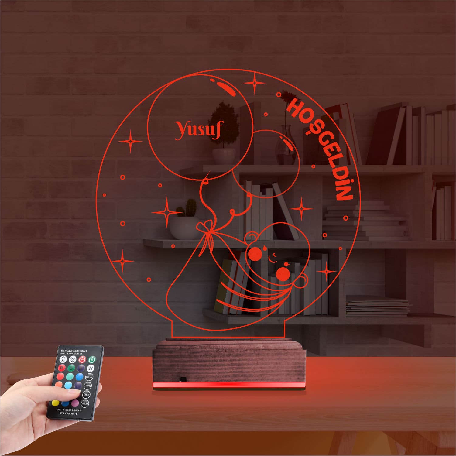 Младенец с шариками — 3D LED Ночник | Подарок на рождение 7