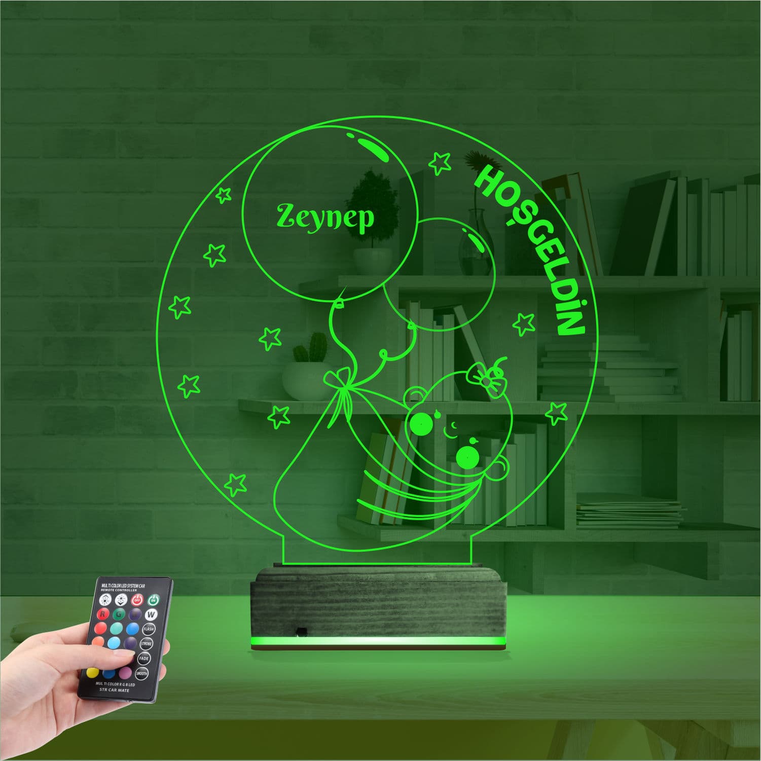 Младенец и шары — 3D LED Ночник | Подарок на рождение ребенка 6