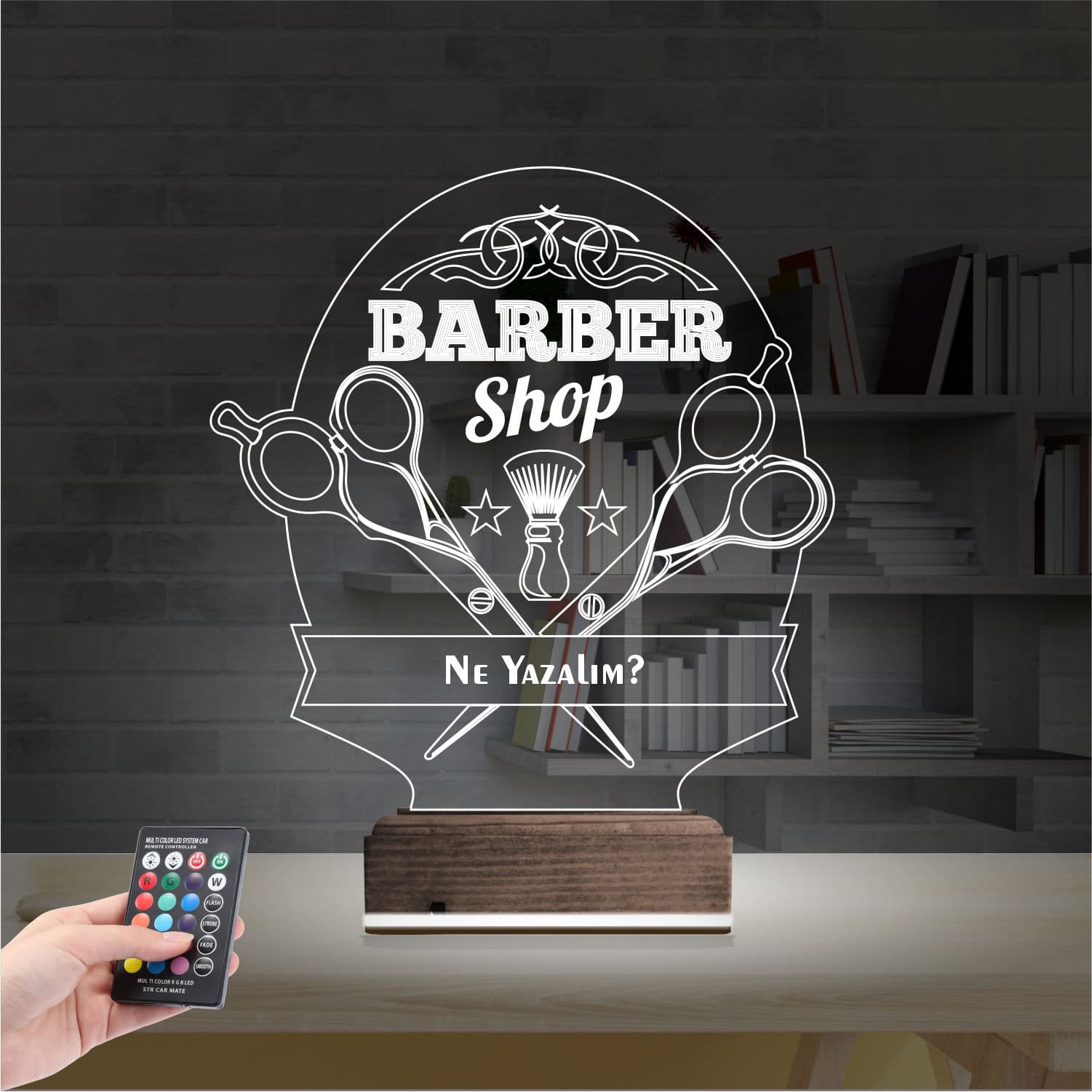 Барбершоп — 3D LED Ночник | Подарок парикмахеру 2