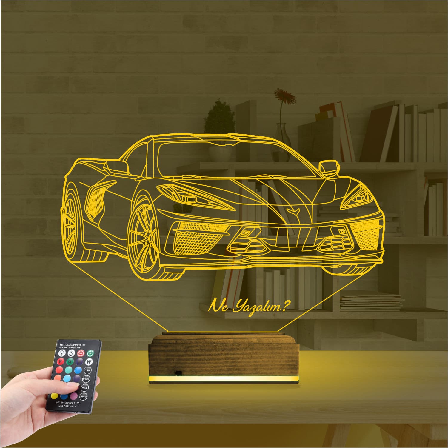 Спорткар Corvette C8 — 3D LED Ночник | Подарок мужчине 8