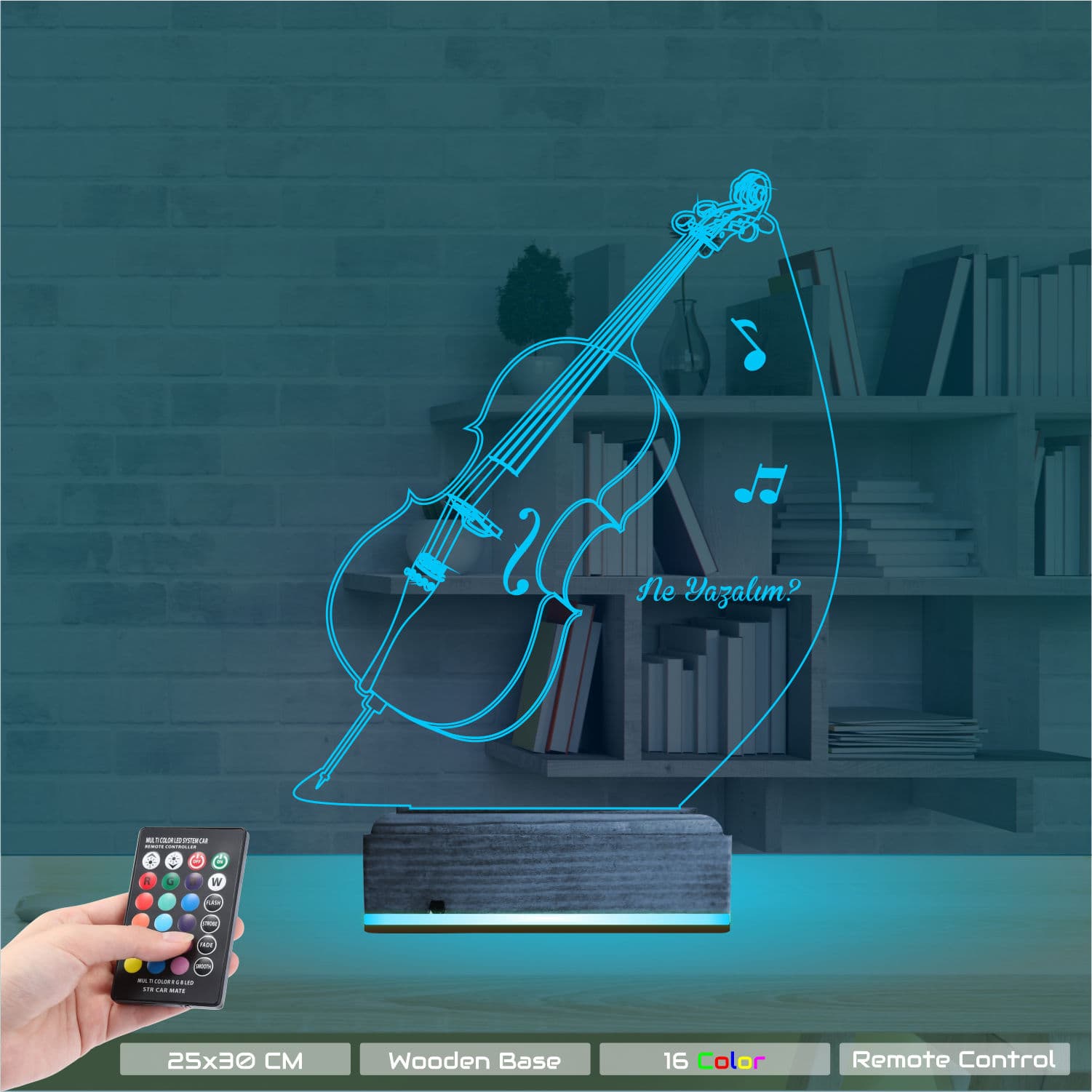 Виолончель — 3D LED Ночник | Подарок музыканту 9