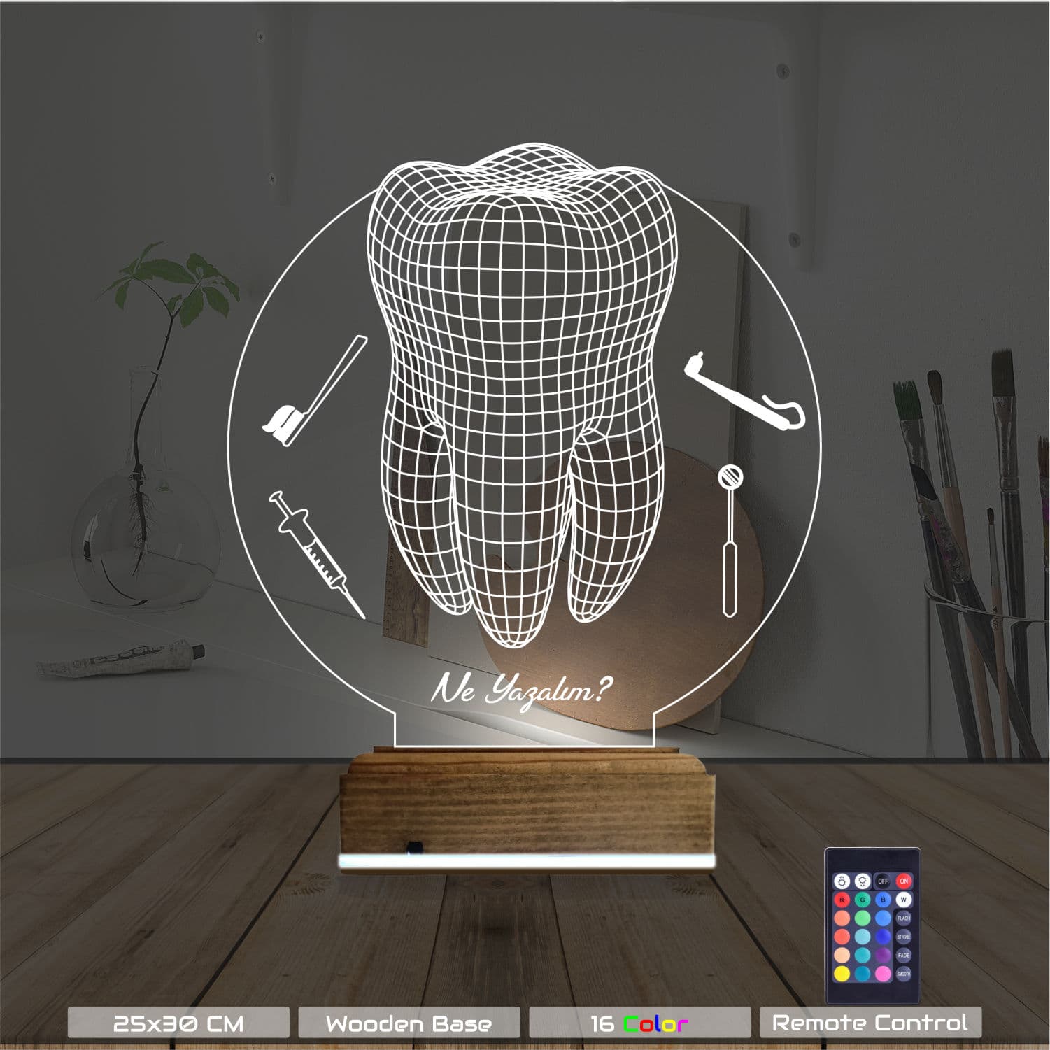 Зуб и инструменты 3D Ночник 8