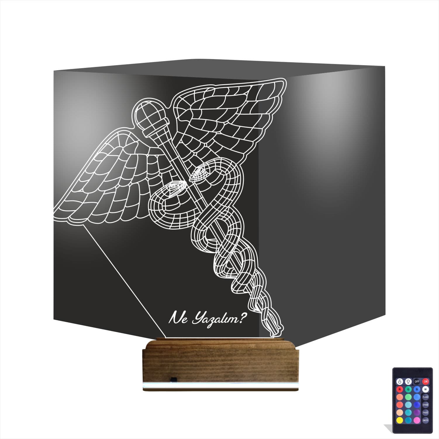 Кадуцей — 3D LED Ночник | Подарок врачу 1