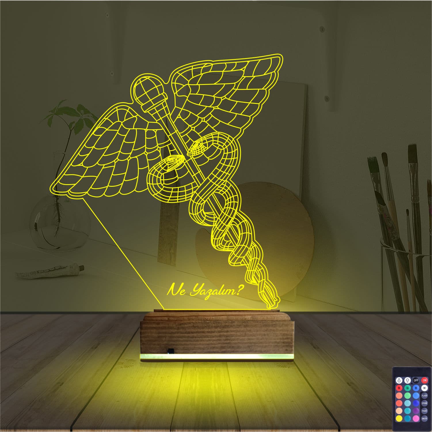 Кадуцей — 3D LED Ночник | Подарок врачу 5