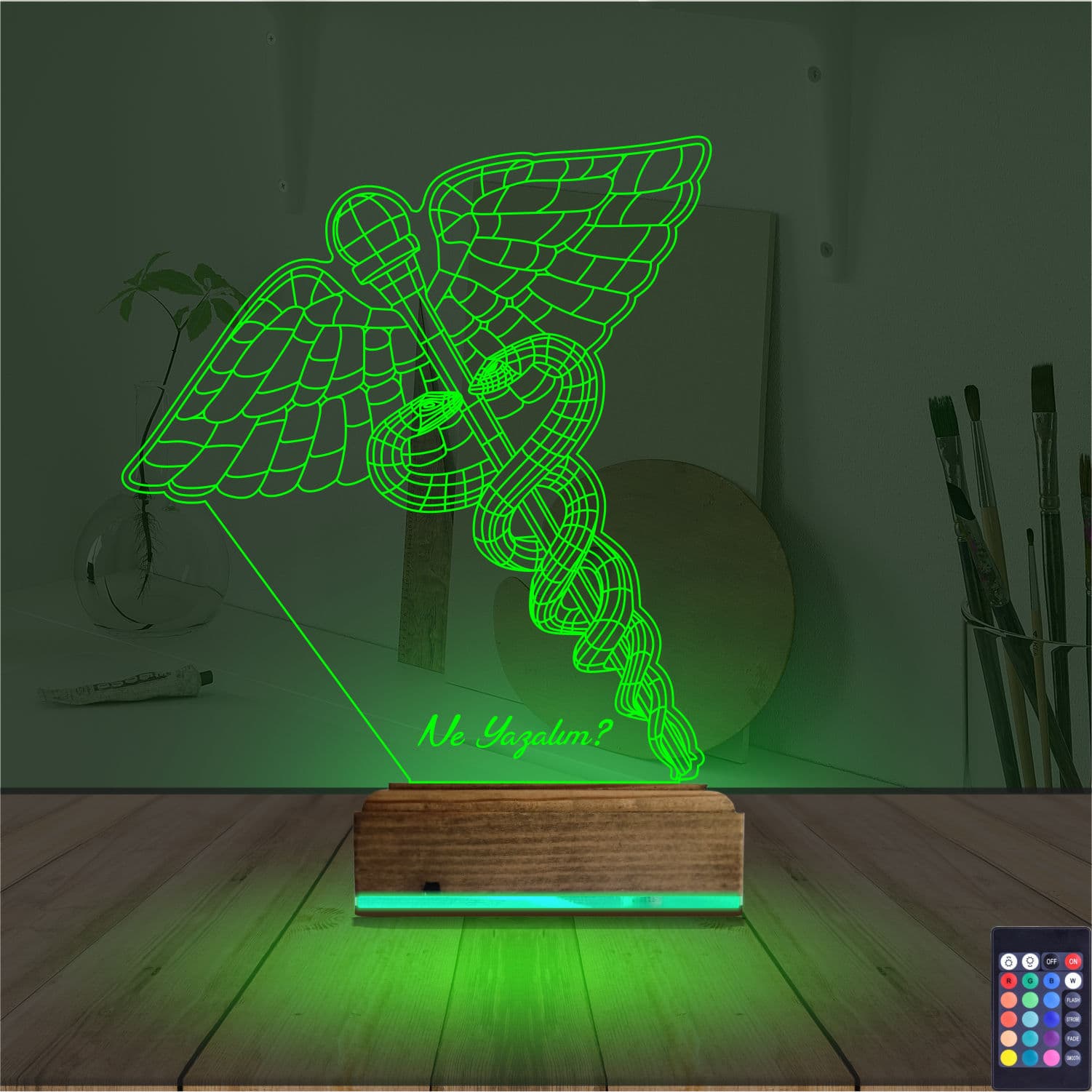 Кадуцей — 3D LED Ночник | Подарок врачу 6