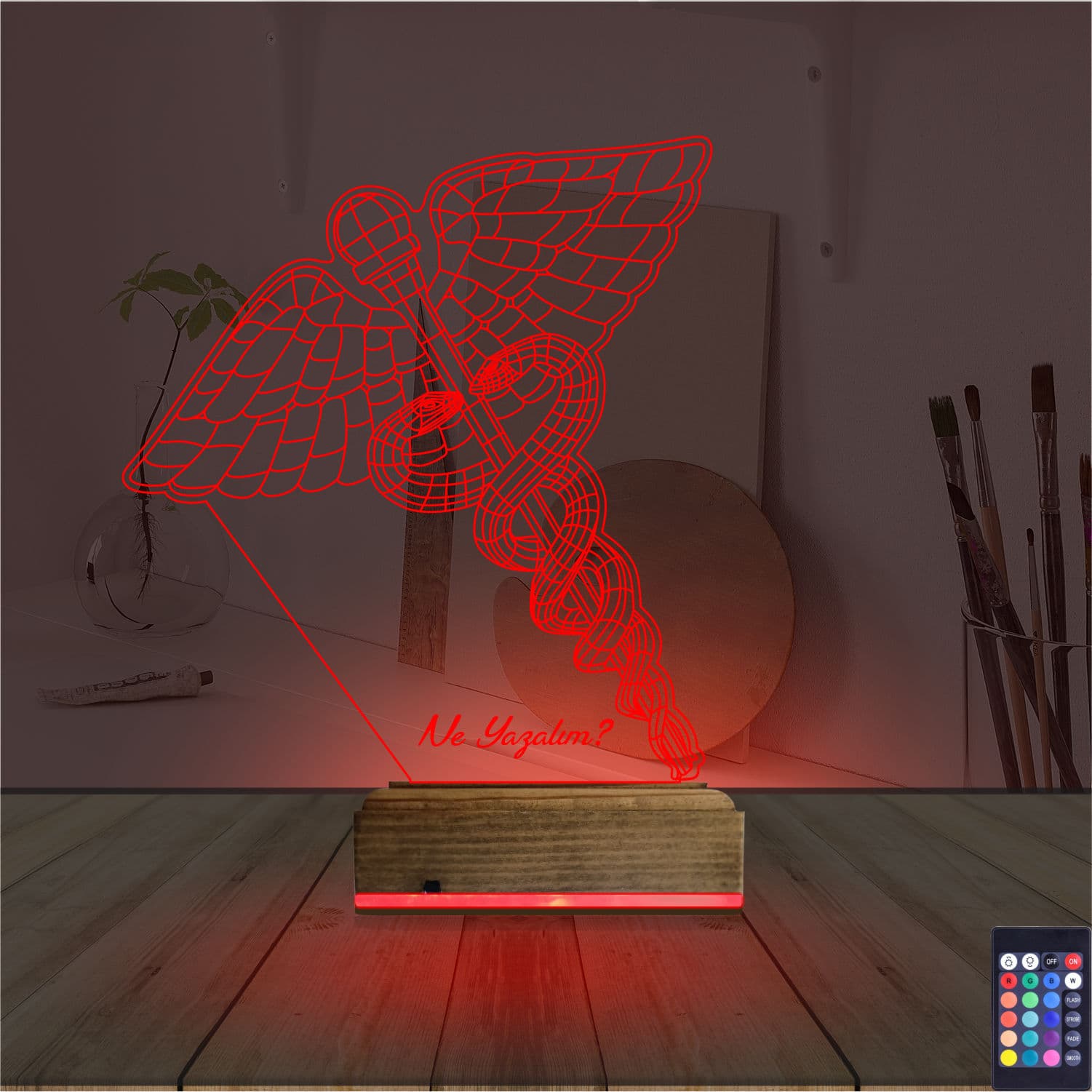 Кадуцей — 3D LED Ночник | Подарок врачу 7