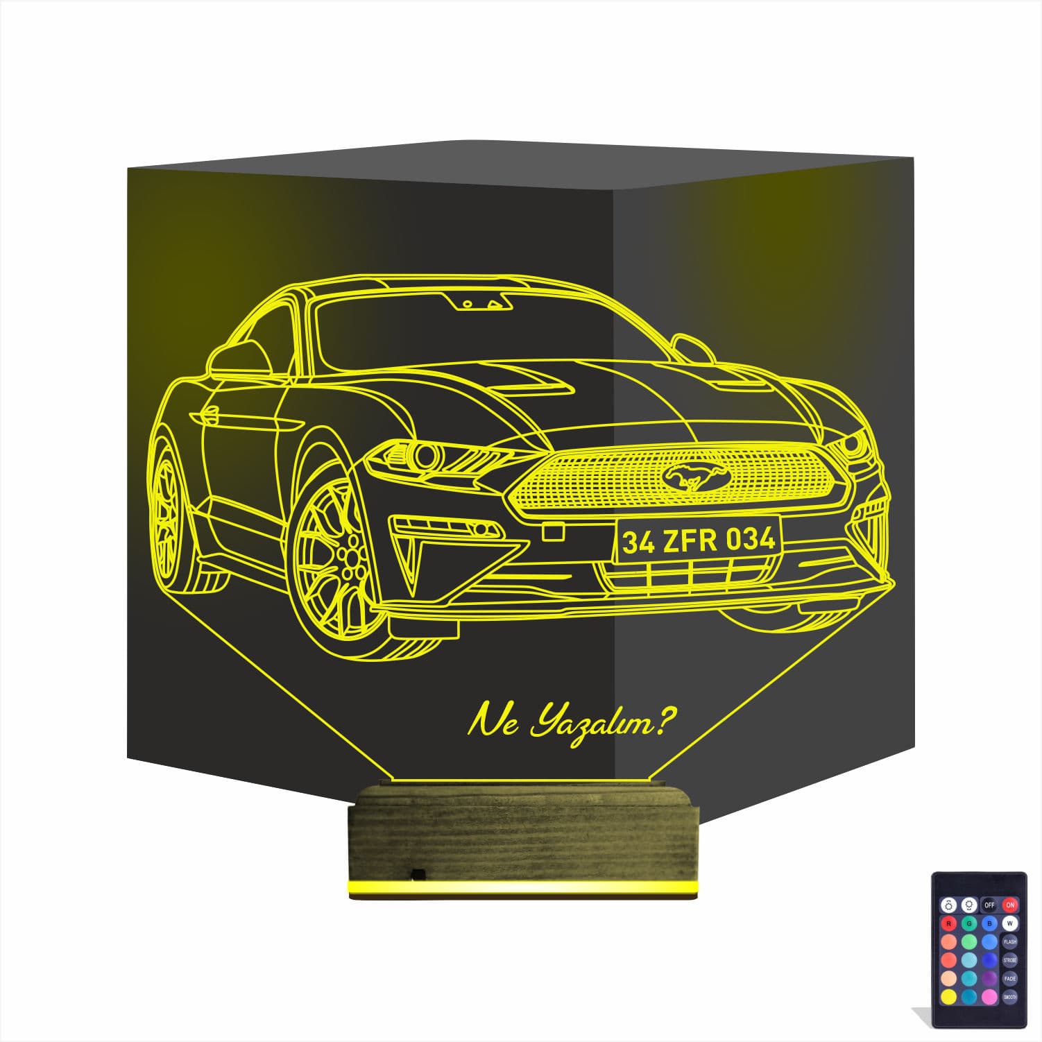 Mustang 3D Ночник с гравировкой имени 1