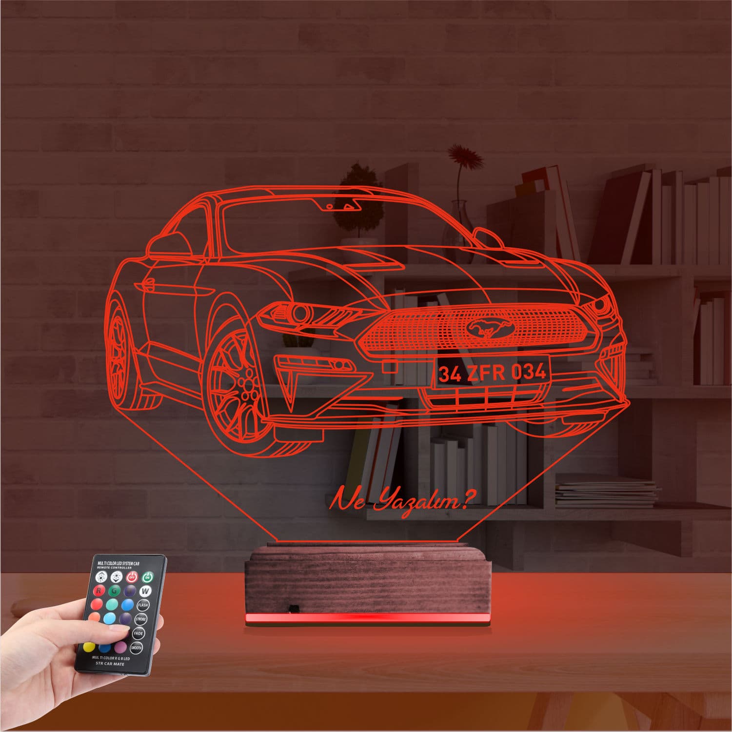 Mustang 3D Ночник с гравировкой имени 7