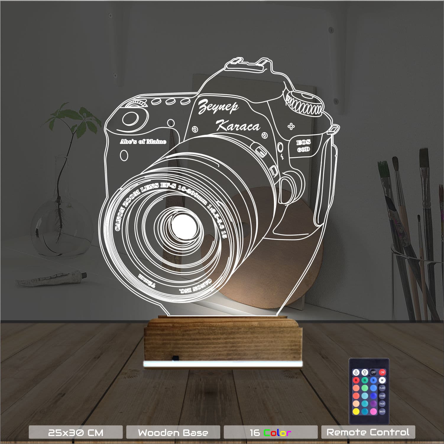 Фотоаппарат — 3D LED Ночник | Подарок фотографу 8