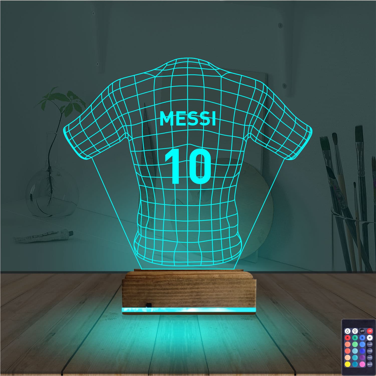 Футболка Месси 10 — 3D LED Ночник | Подарок футболисту 3