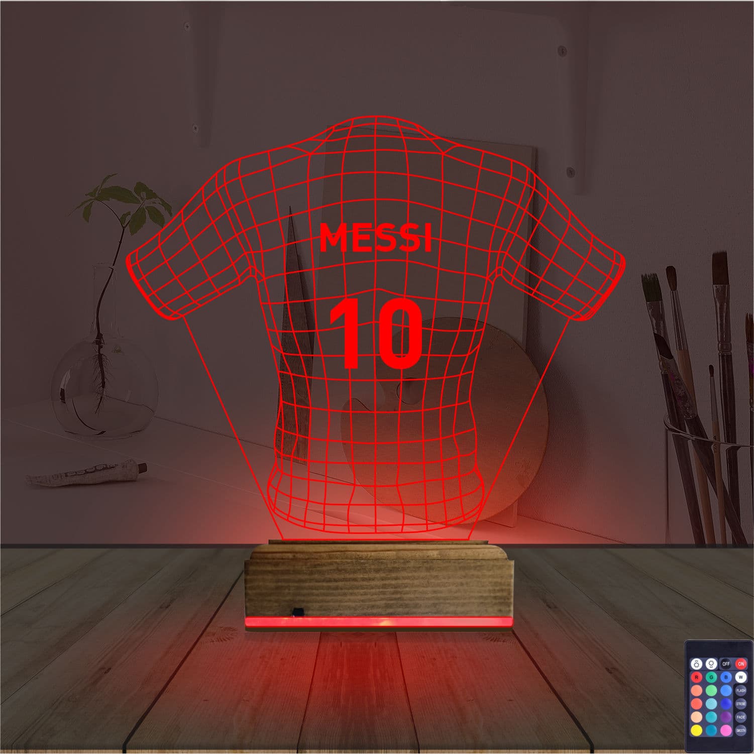 Футболка Месси 10 — 3D LED Ночник | Подарок футболисту 7