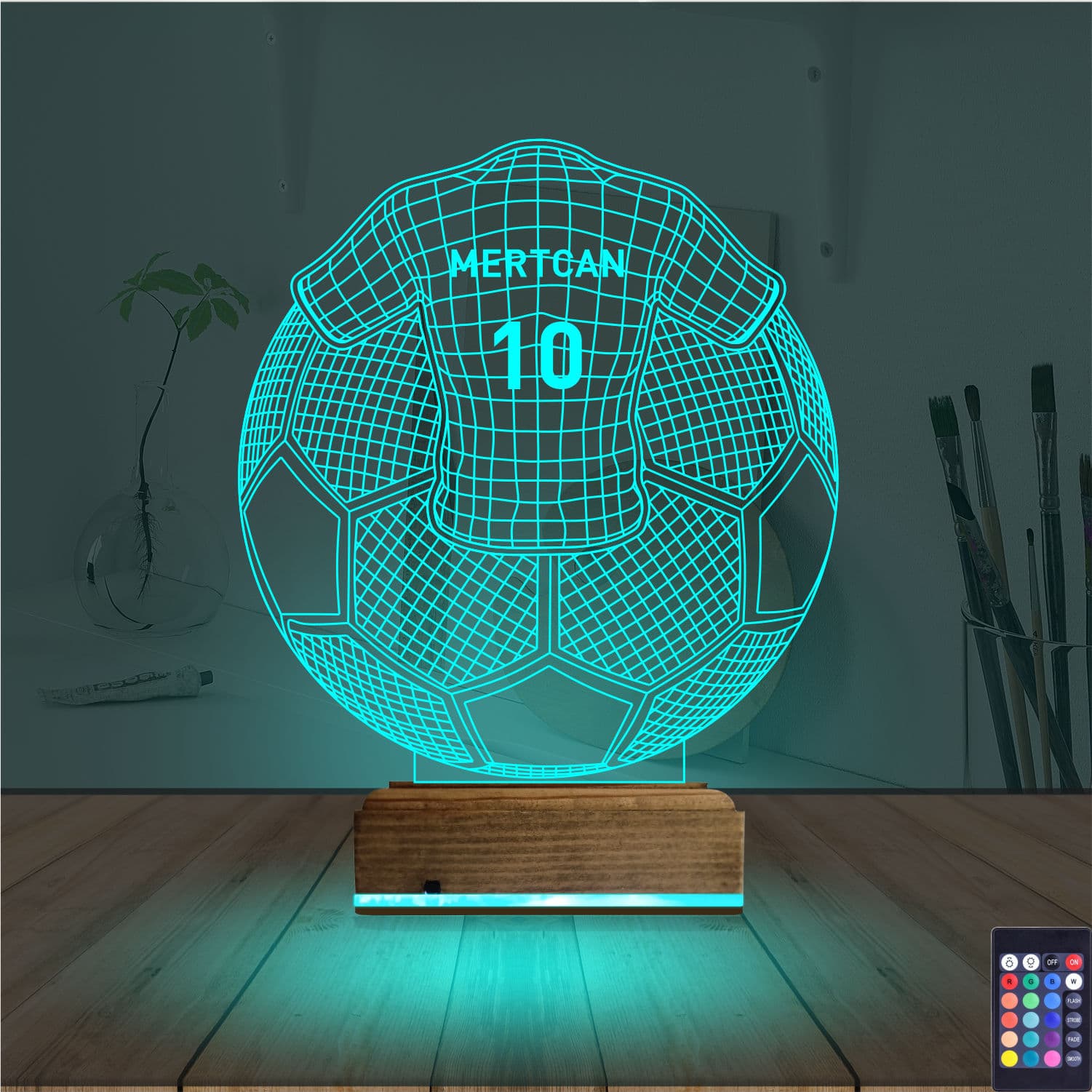 Футбольный мяч и джерси — 3D LED Ночник | Подарок футболисту 3