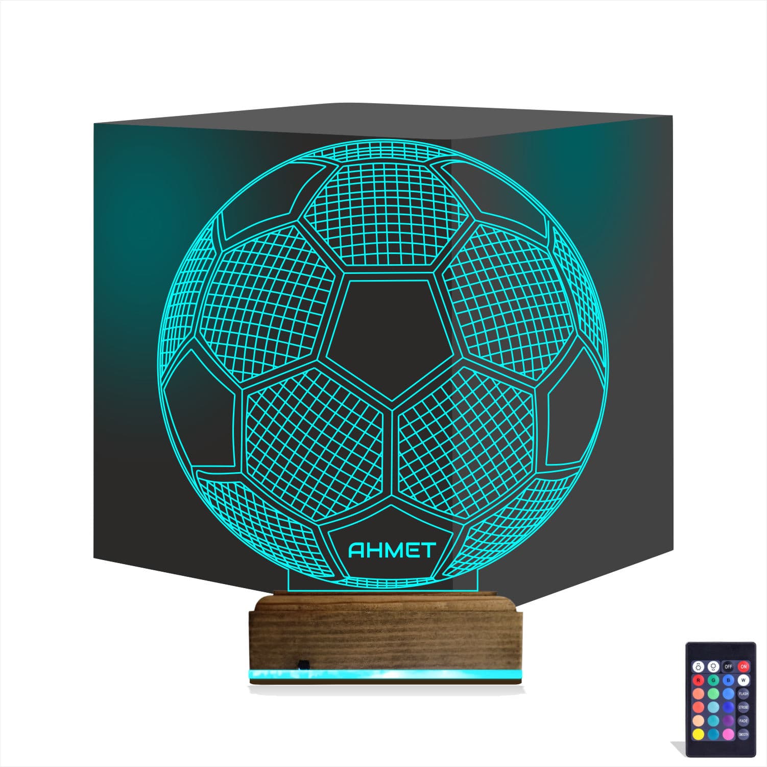 Именной футбольный мяч — 3D LED Ночник | Подарок спортсмену 1