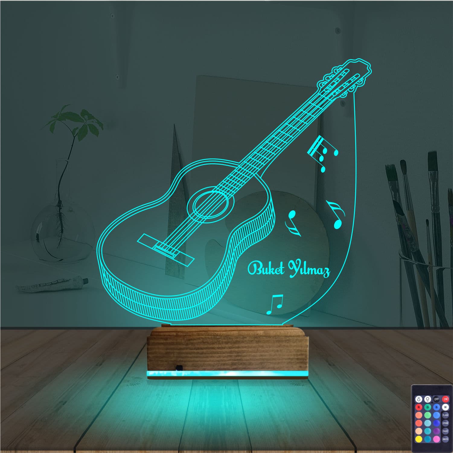Гитара 3D Ночник с именем 3