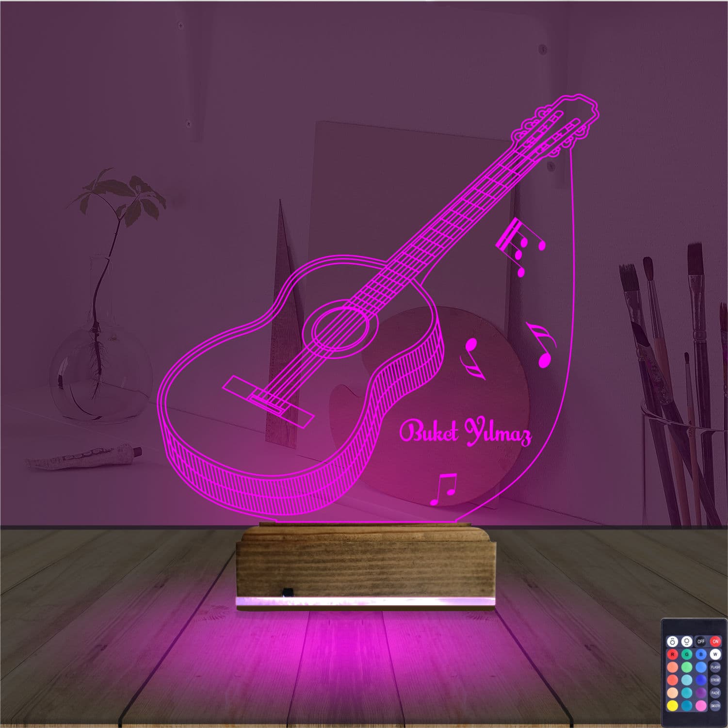 Гитара 3D Ночник с именем 4