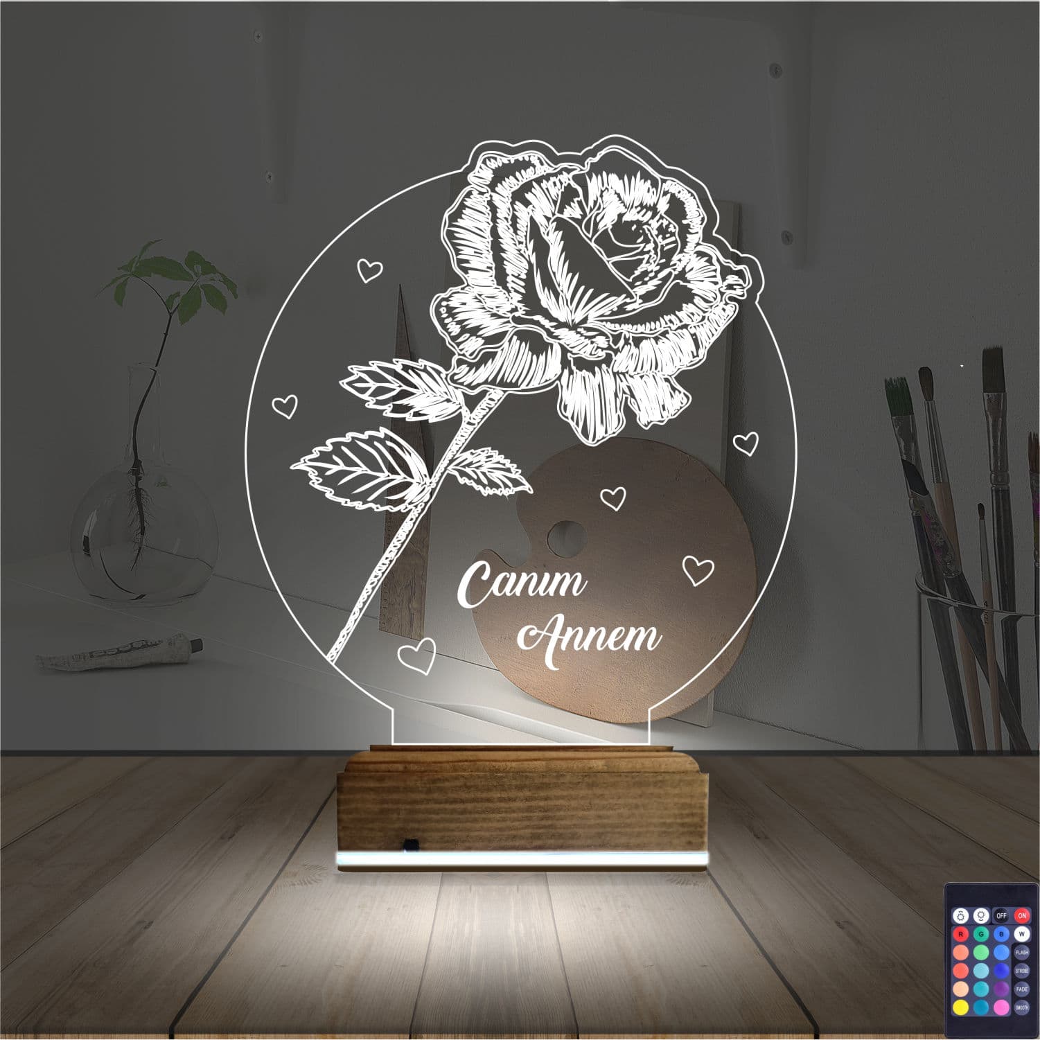 Роза — 3D LED Ночник | Подарок любимой маме 2