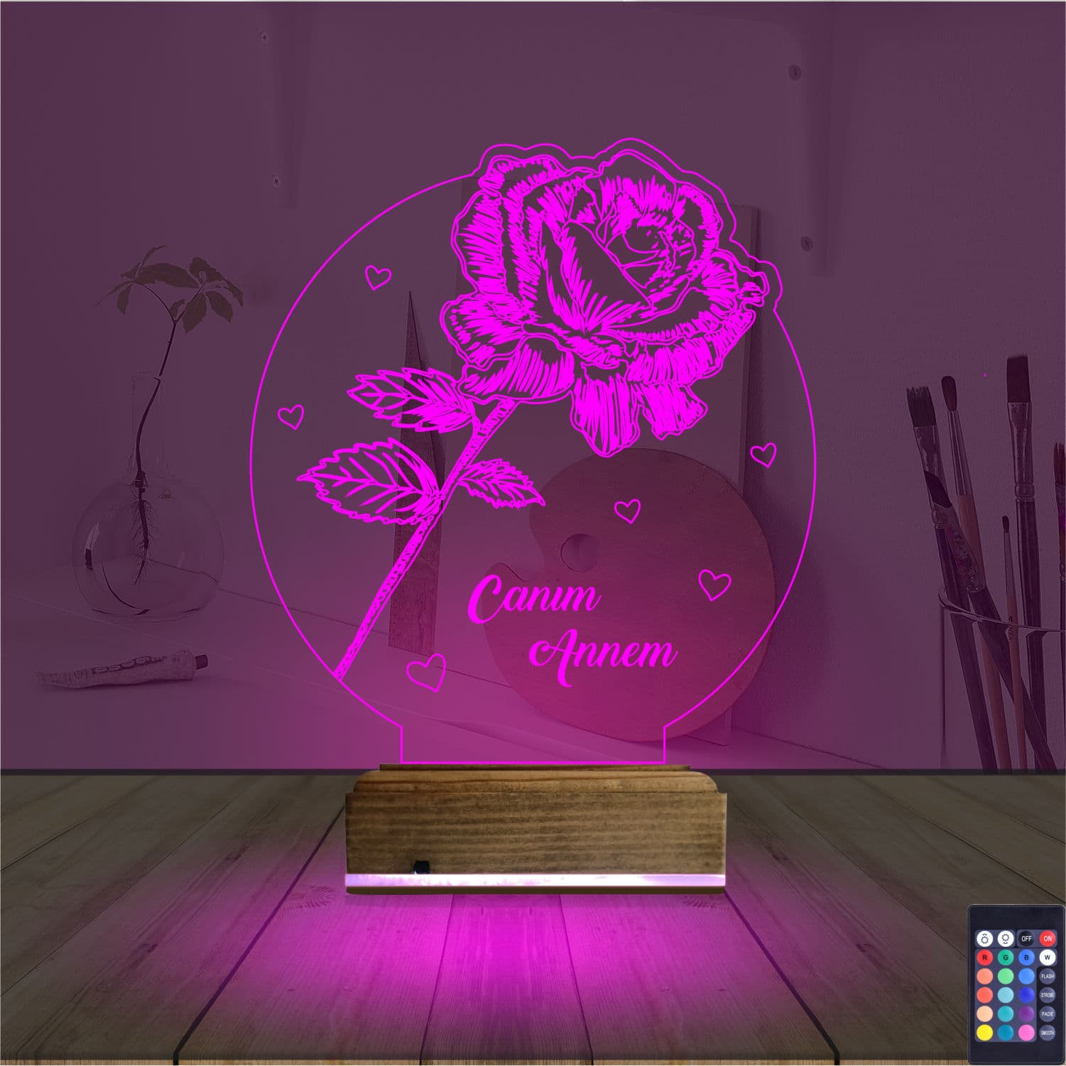 Роза — 3D LED Ночник | Подарок любимой маме 4