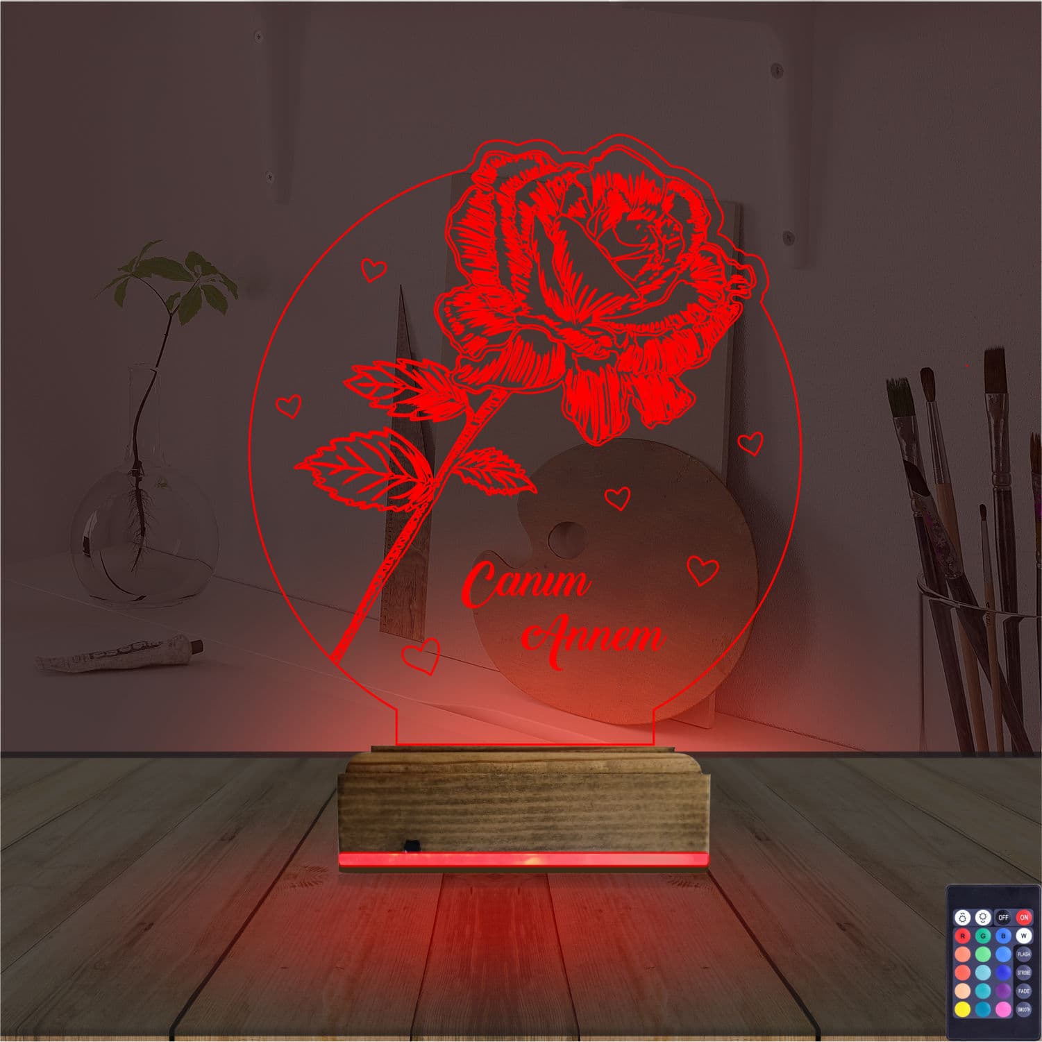 Роза — 3D LED Ночник | Подарок любимой маме 7