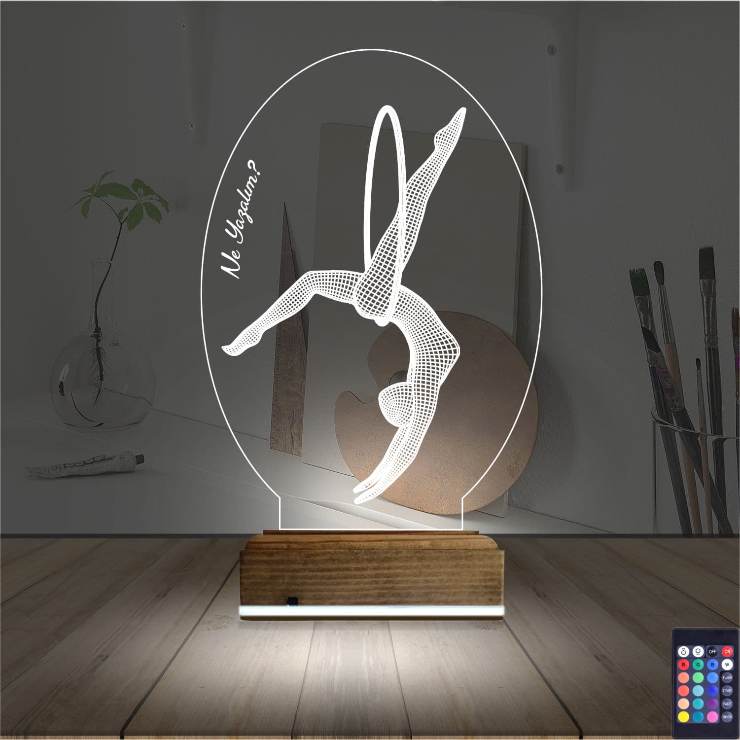 Гимнастка на кольце — 3D LED Ночник | Подарок спортсменке 2