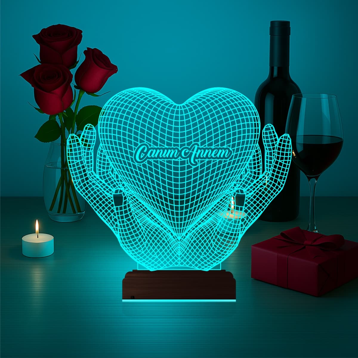 Сердце в руках — 3D LED Ночник | Подарок маме 1