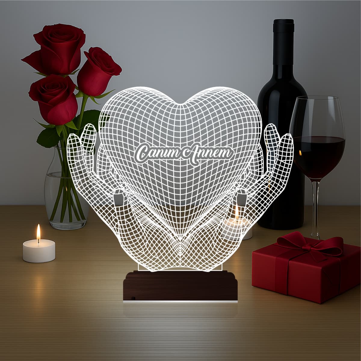 Сердце в руках — 3D LED Ночник | Подарок маме 2