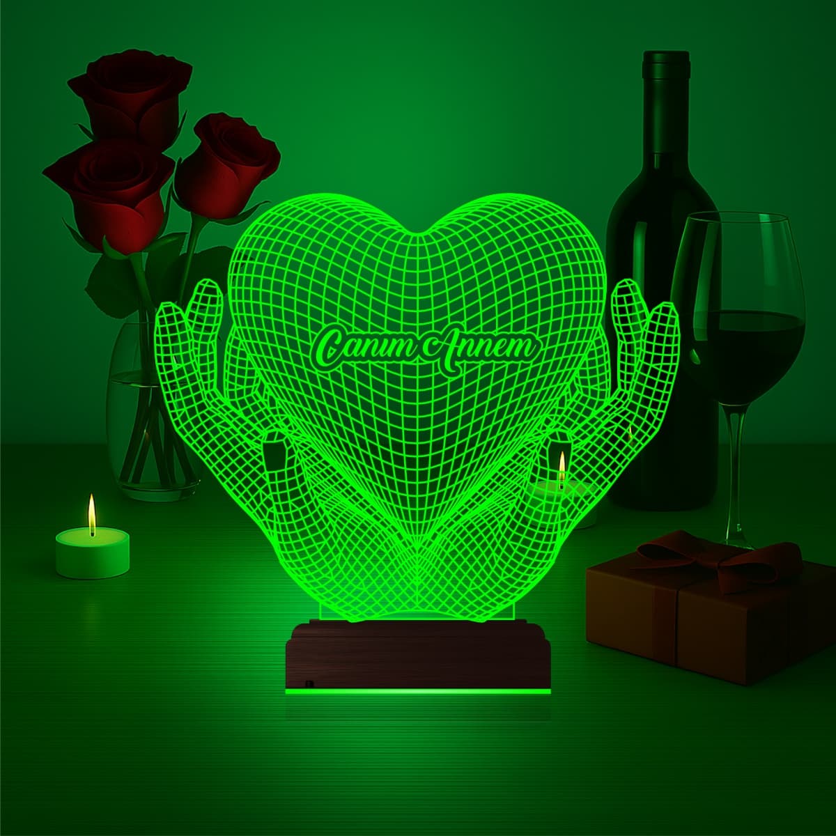 Сердце в руках — 3D LED Ночник | Подарок маме 4