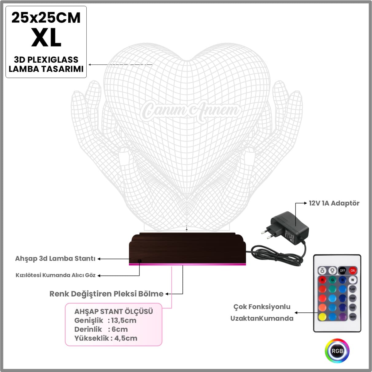 Сердце в руках — 3D LED Ночник | Подарок маме 7