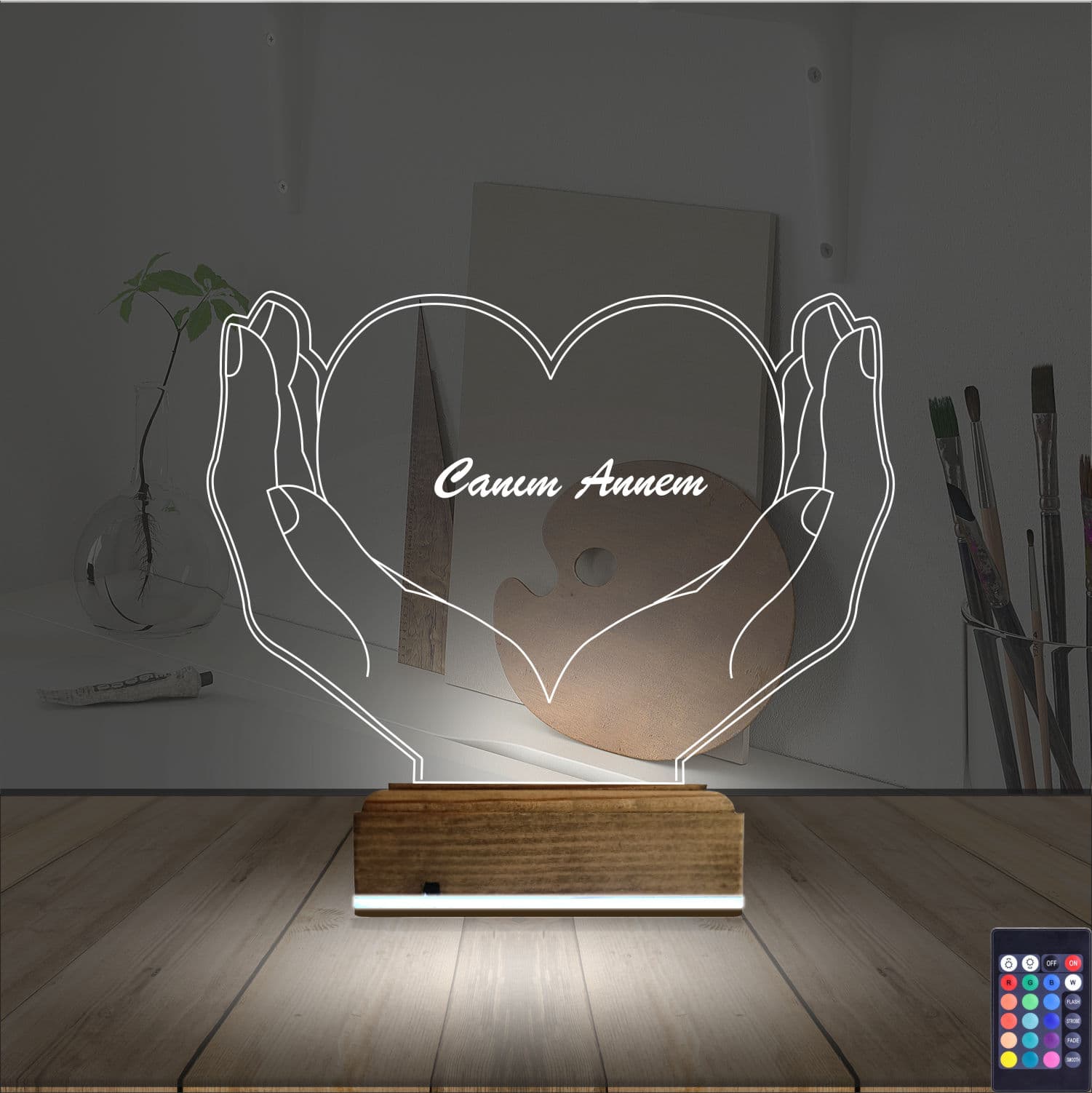 Сердце для мамы 3D Ночник 2