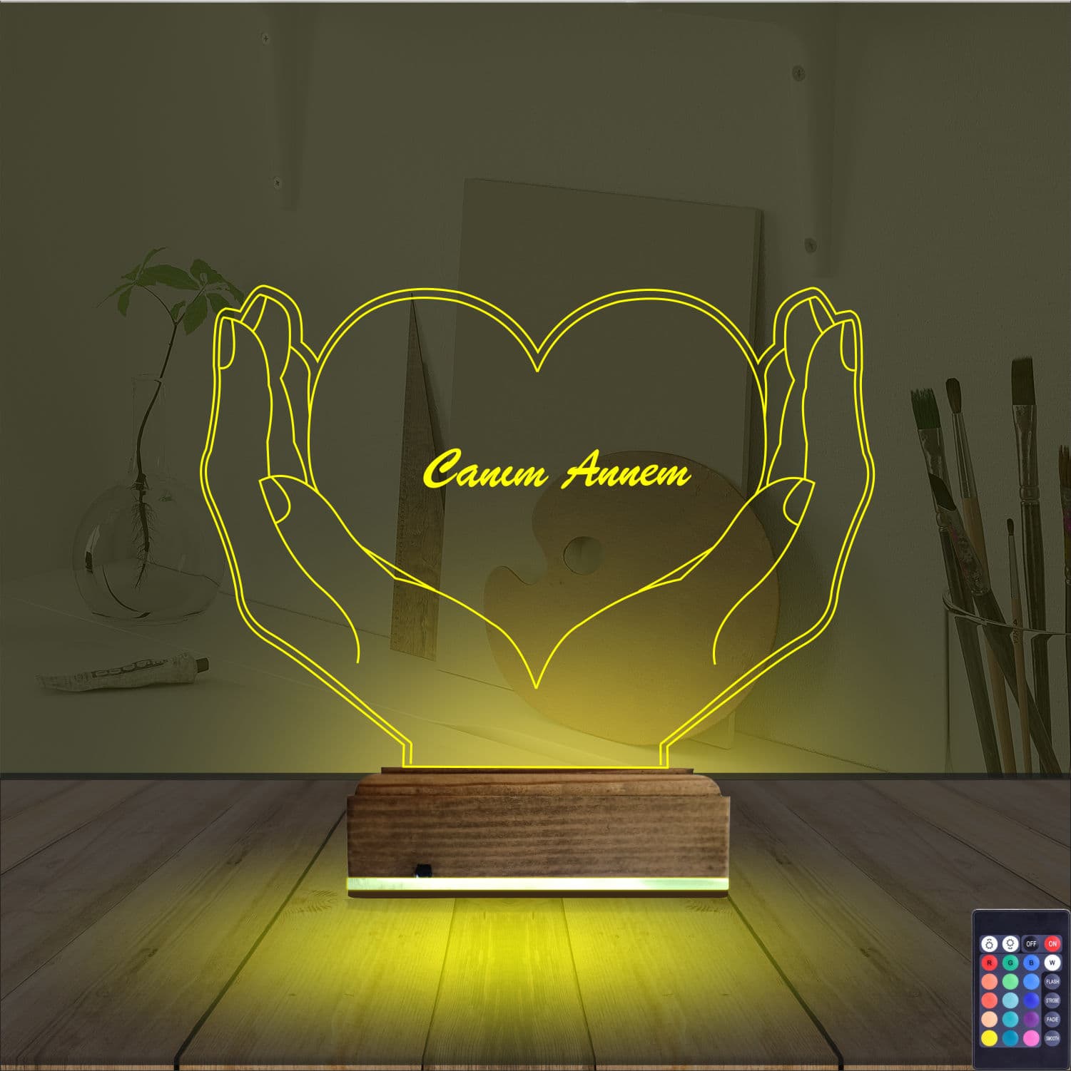 Сердце для мамы 3D Ночник 5