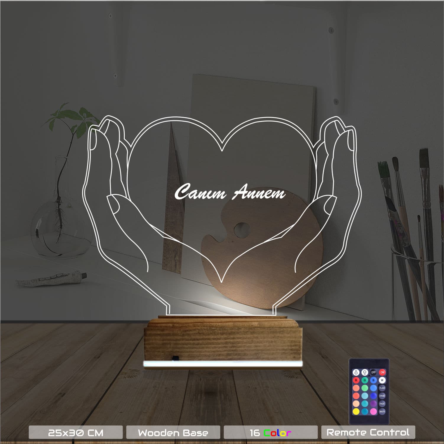 Сердце для мамы 3D Ночник 8