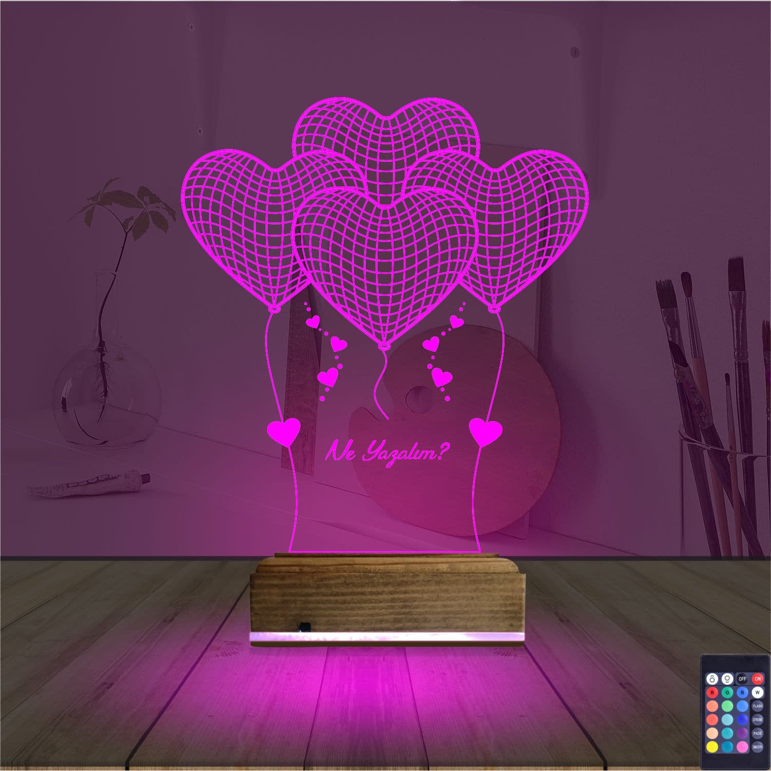 Сердца-шарики — 3D LED Ночник | Романтический подарок 4