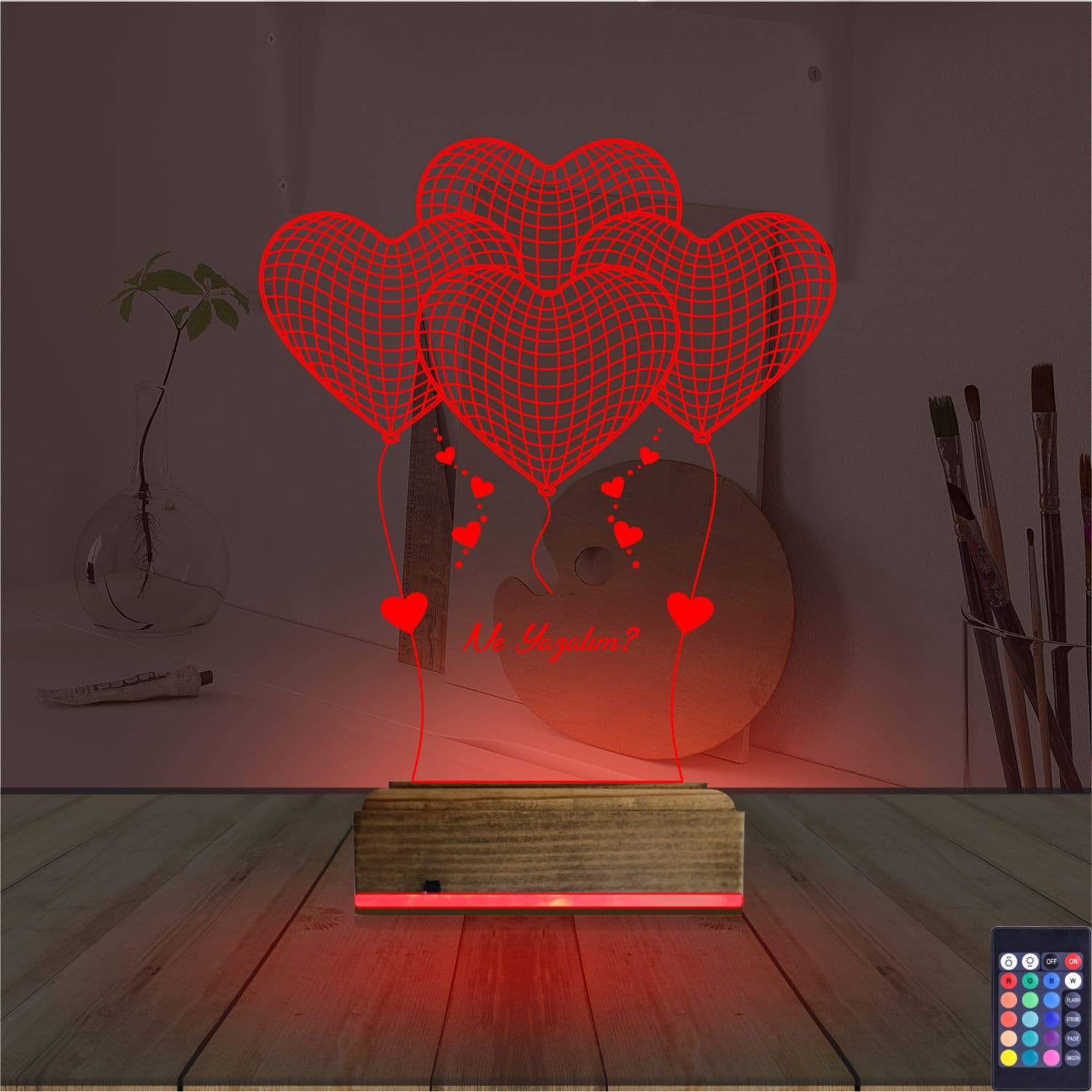 Сердца-шарики — 3D LED Ночник | Романтический подарок 7