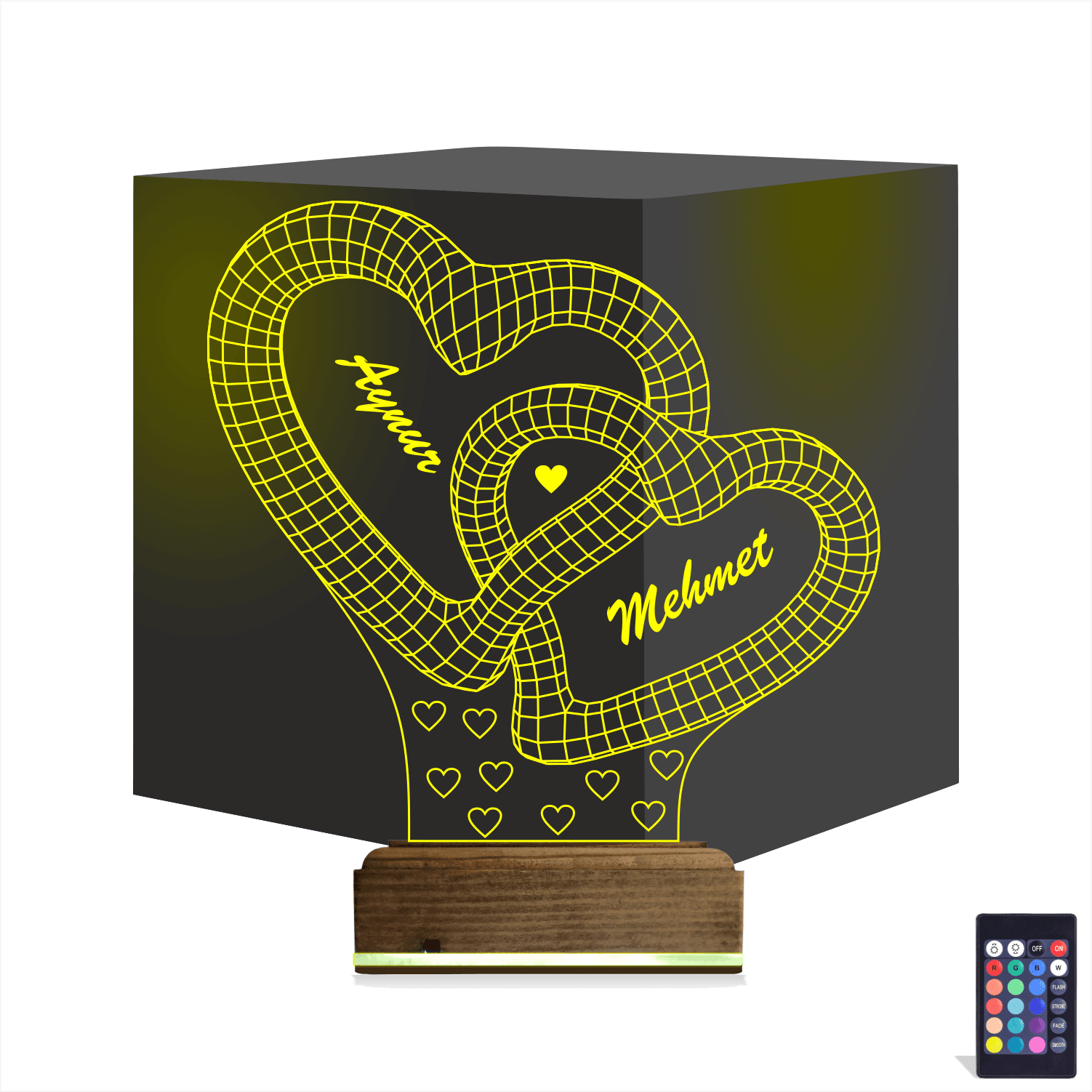 Сердца с именами — 3D LED Ночник | Романтический подарок 1