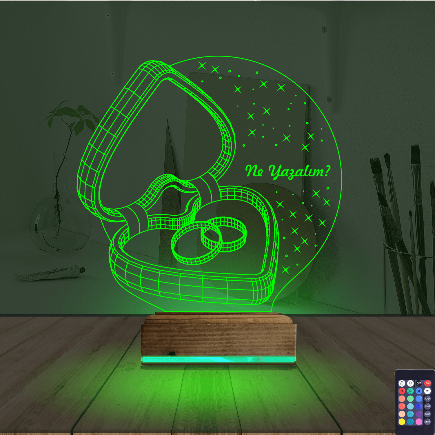 Кольца в шкатулке-сердце — 3D LED Ночник | Подарок на свадьбу 6