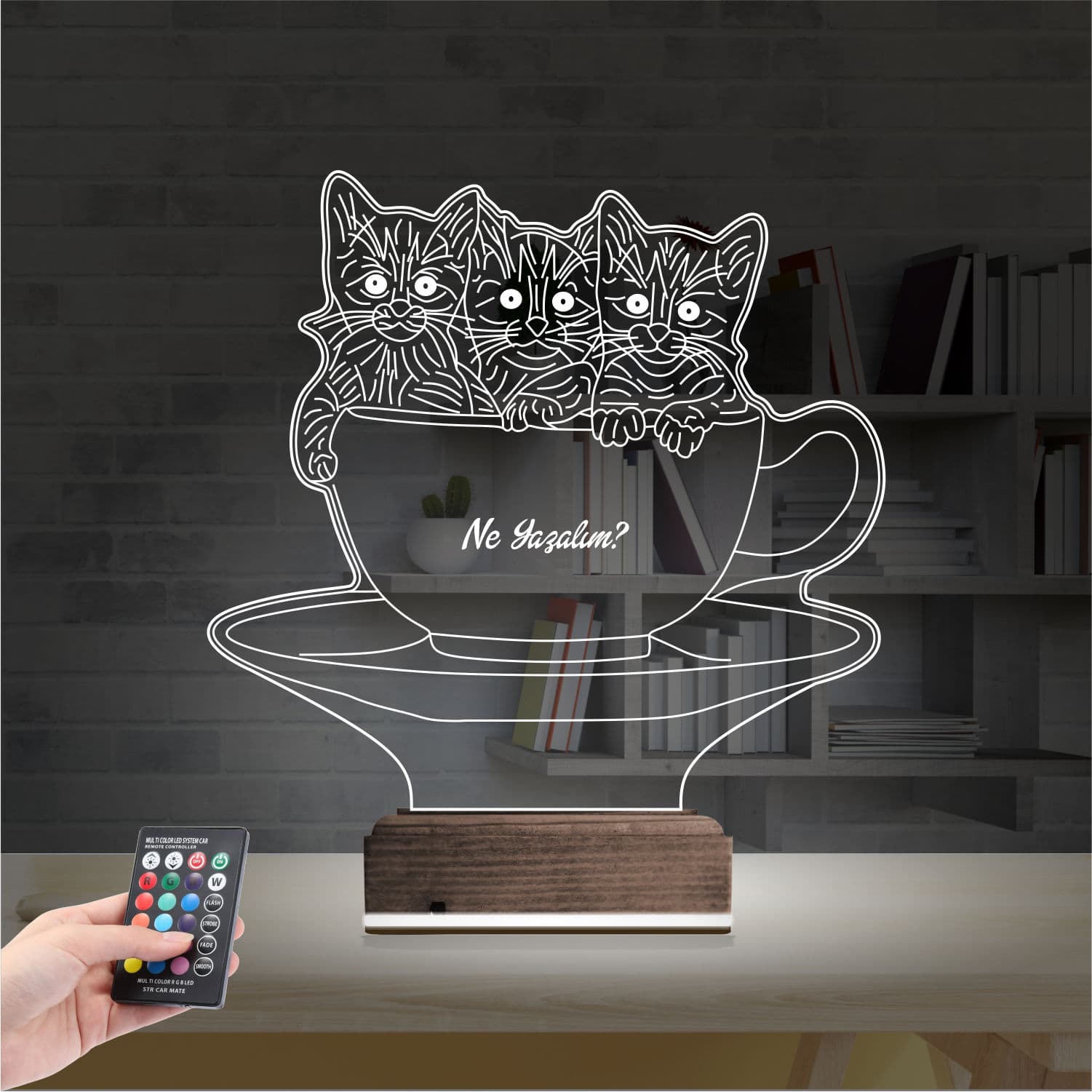 Котята в чашке — 3D LED Ночник | Подарок детям и любимым 2