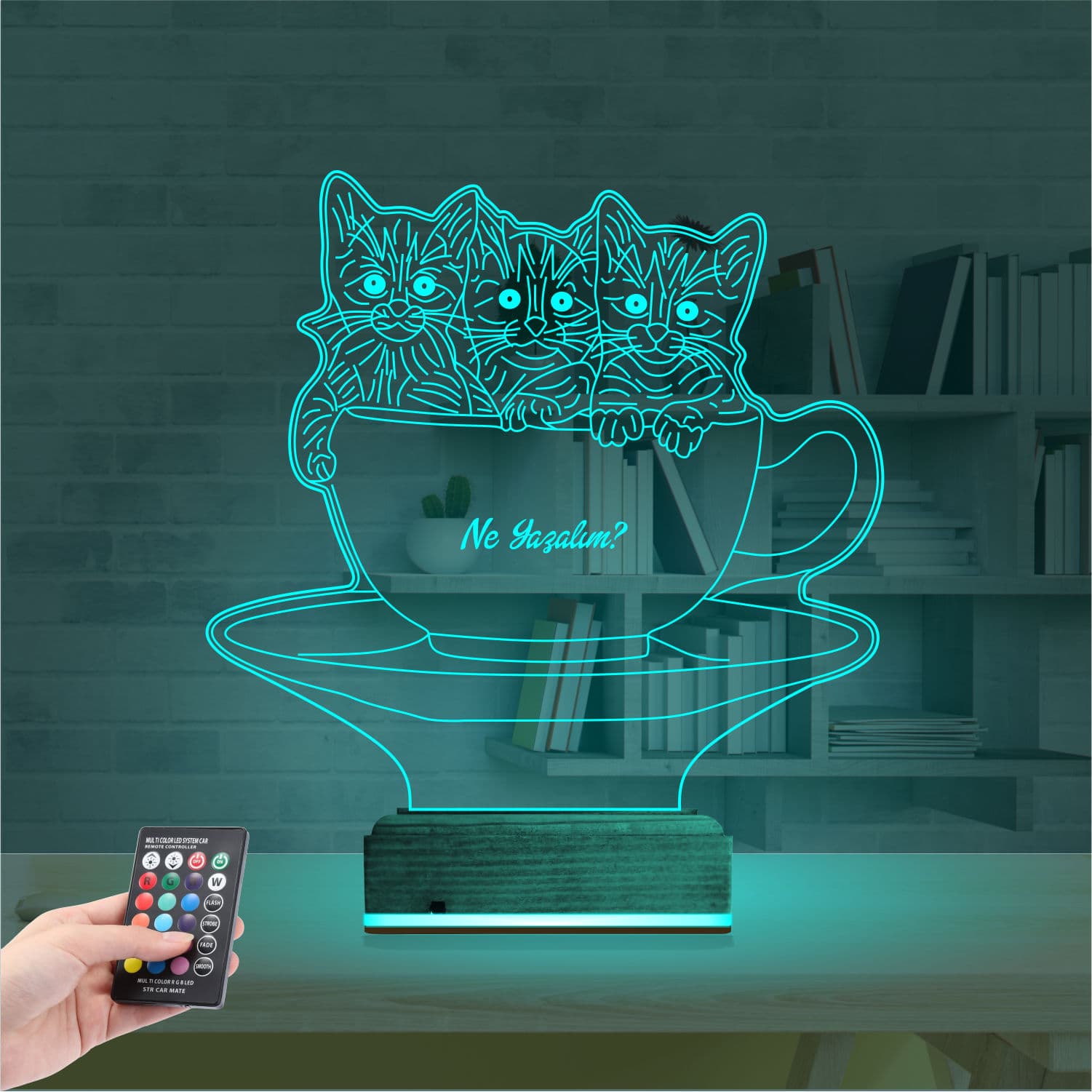 Котята в чашке — 3D LED Ночник | Подарок детям и любимым 3