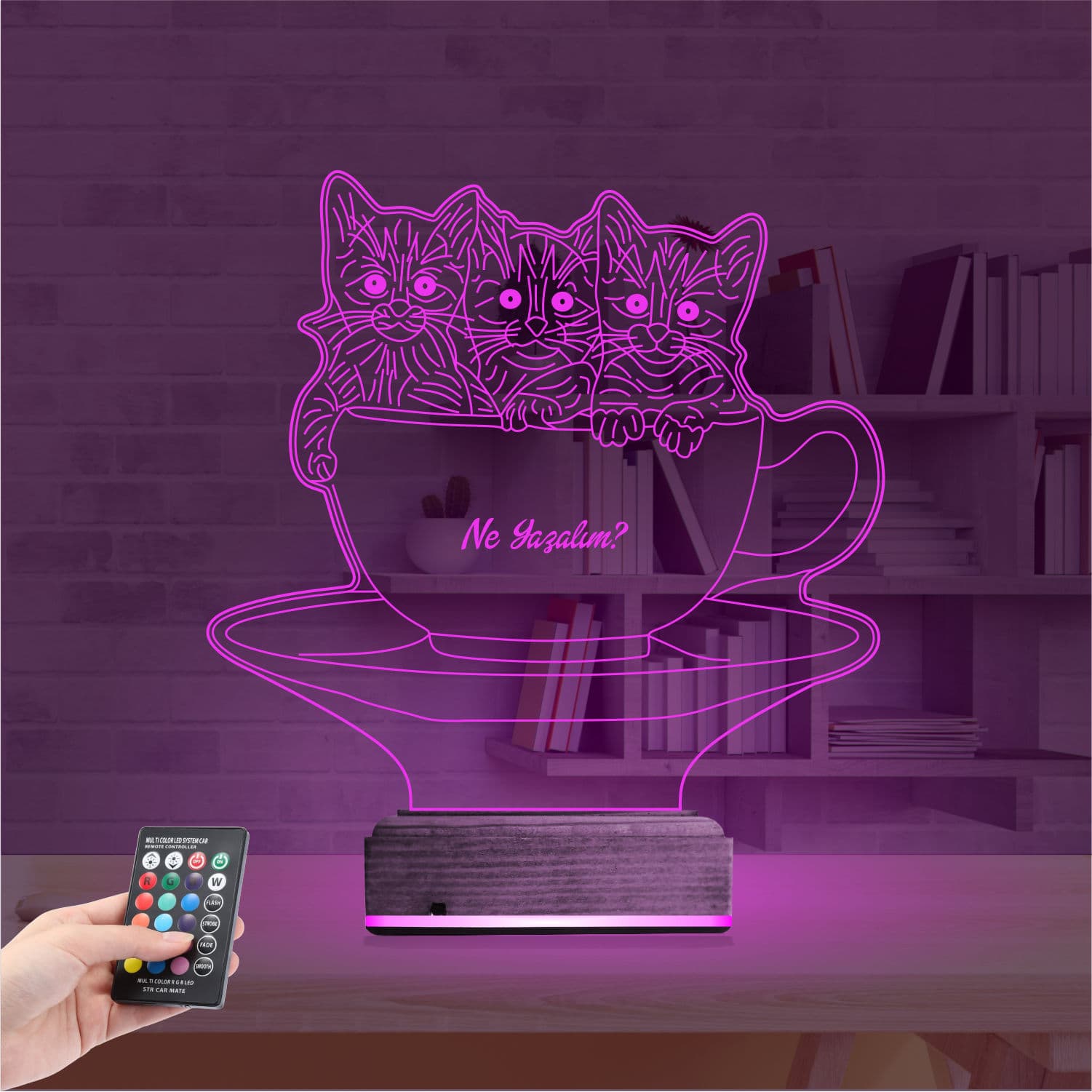 Котята в чашке — 3D LED Ночник | Подарок детям и любимым 4