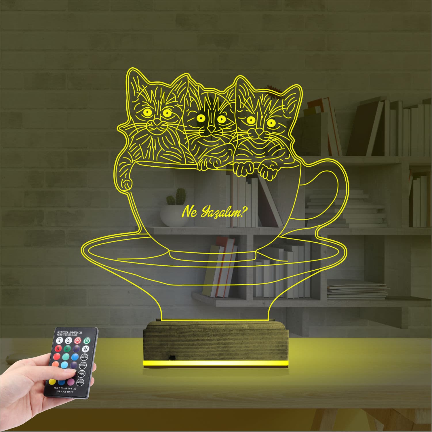 Котята в чашке — 3D LED Ночник | Подарок детям и любимым 5