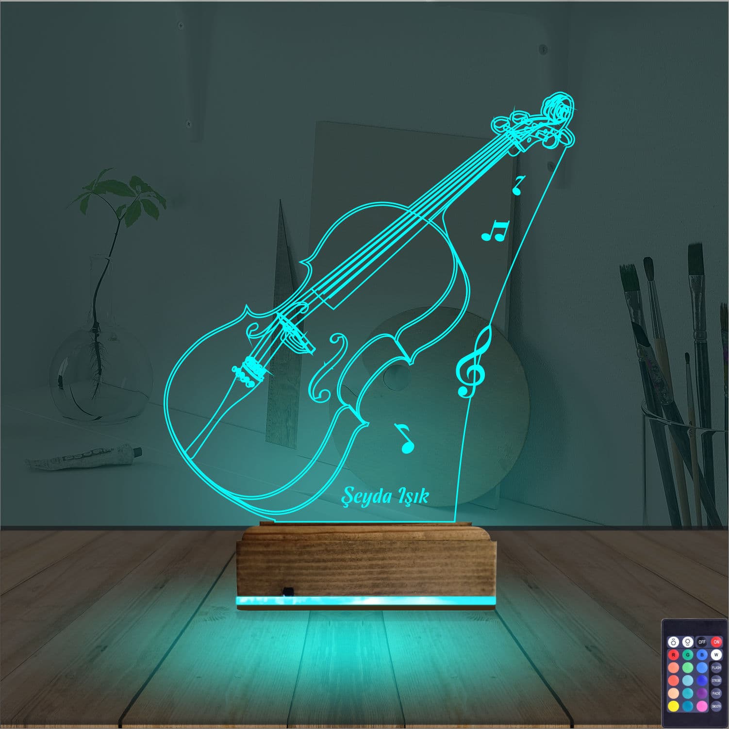 Скрипка — Именной 3D Ночник 3