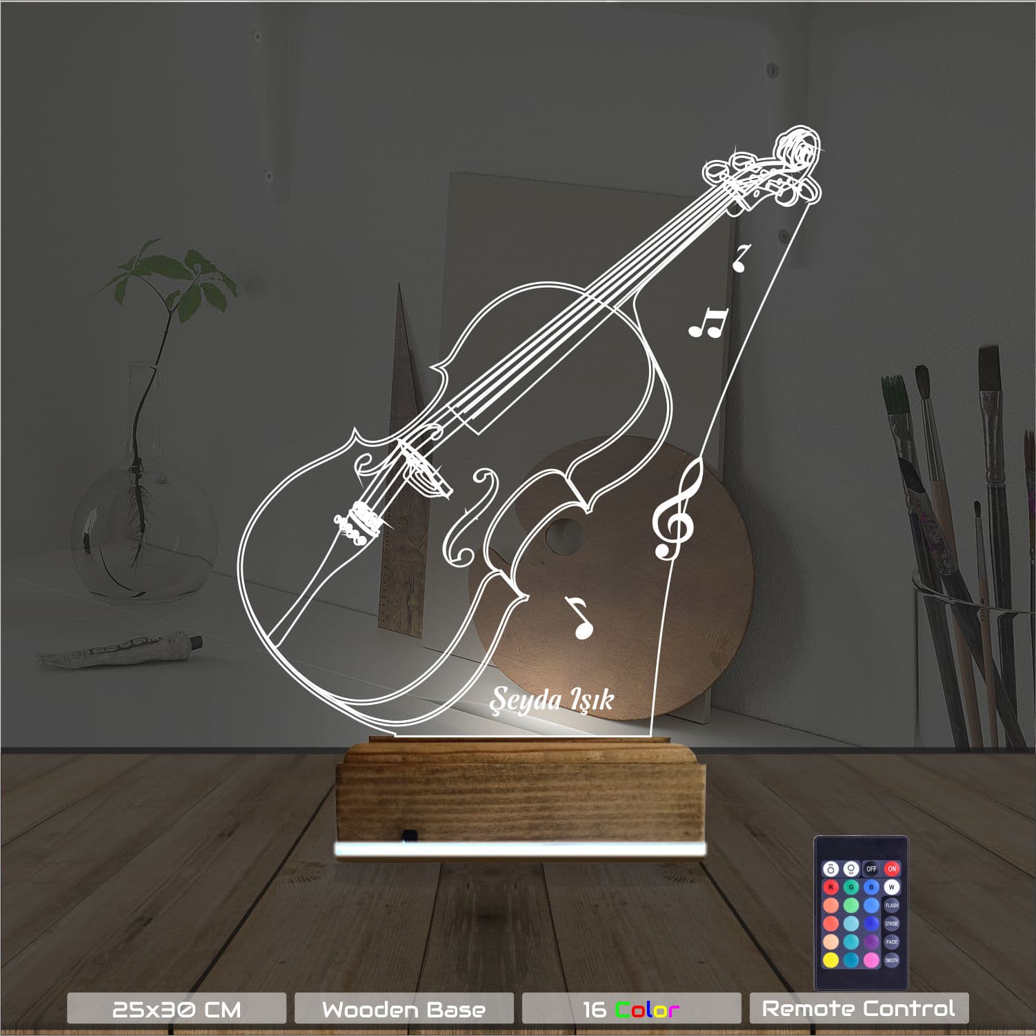 Скрипка — Именной 3D Ночник 8