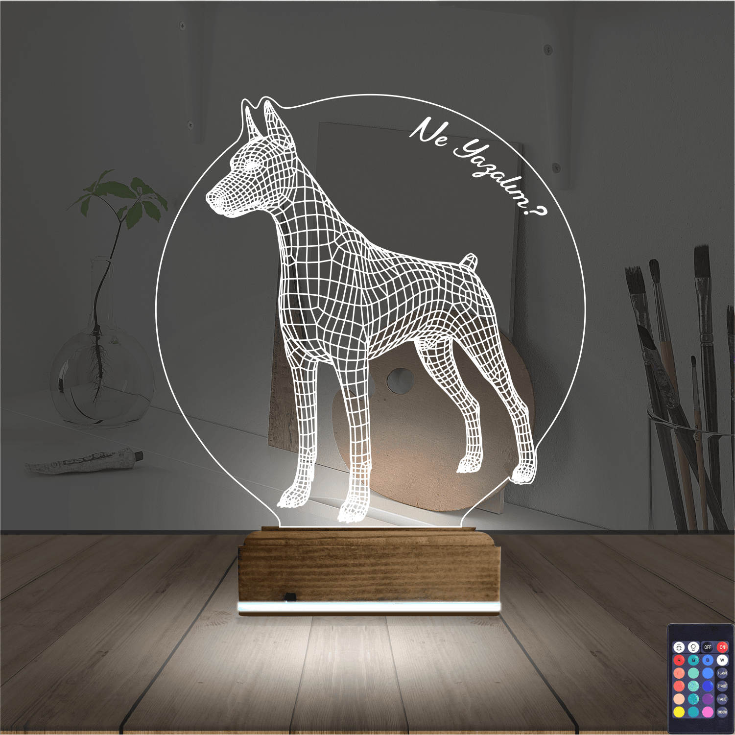 Доберман — 3D LED Ночник | Подарок собаководу 2