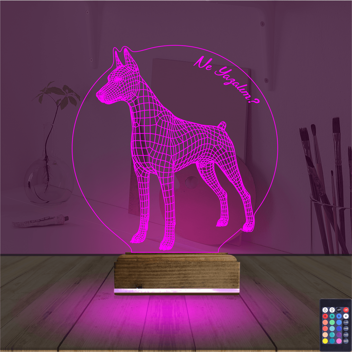 Доберман — 3D LED Ночник | Подарок собаководу 4