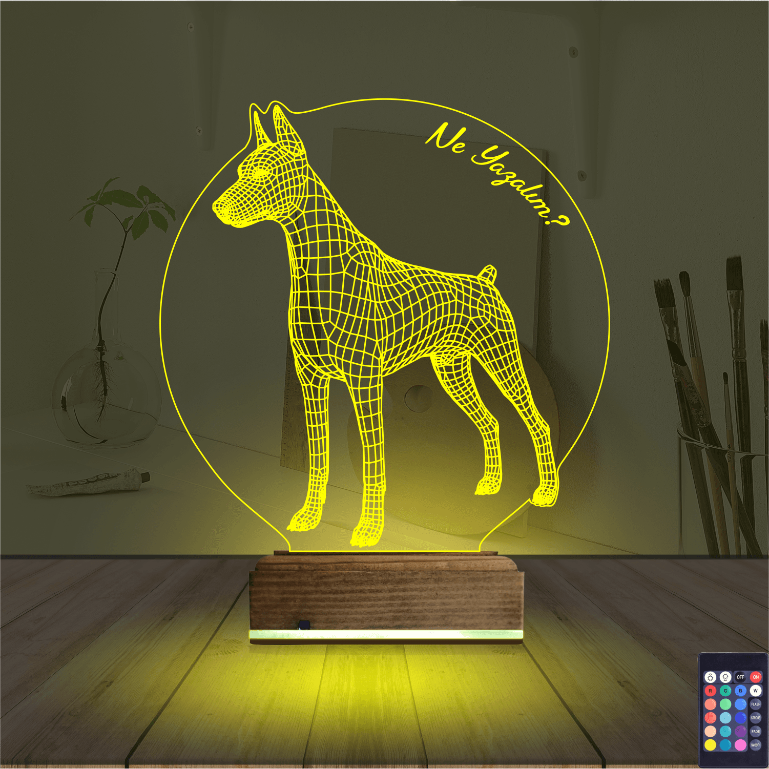 Доберман — 3D LED Ночник | Подарок собаководу 5