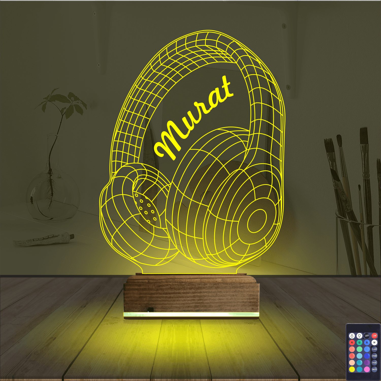 Наушники с именем — 3D LED Ночник | Подарок меломану 5