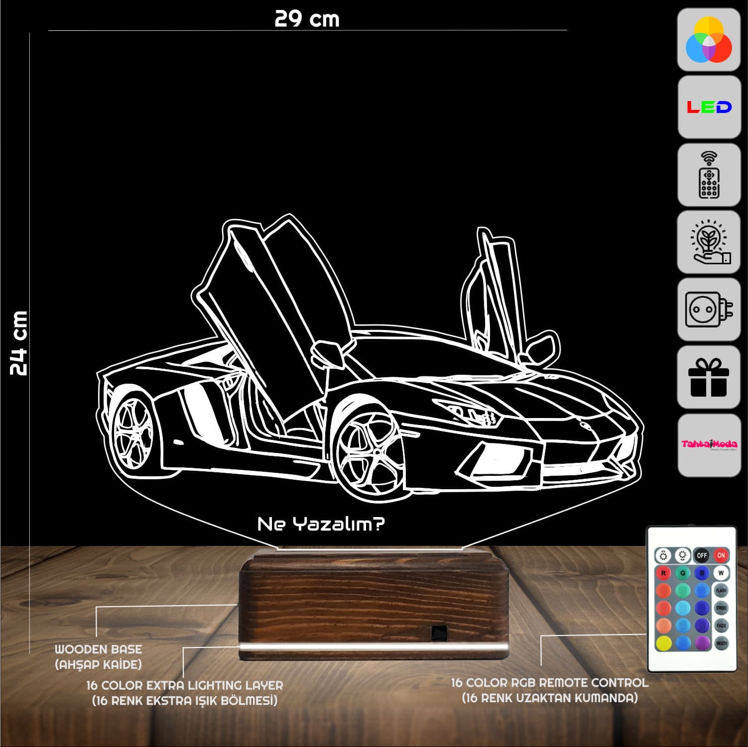 Lamborghini — 3D LED Ночник | Подарок мужчине 2