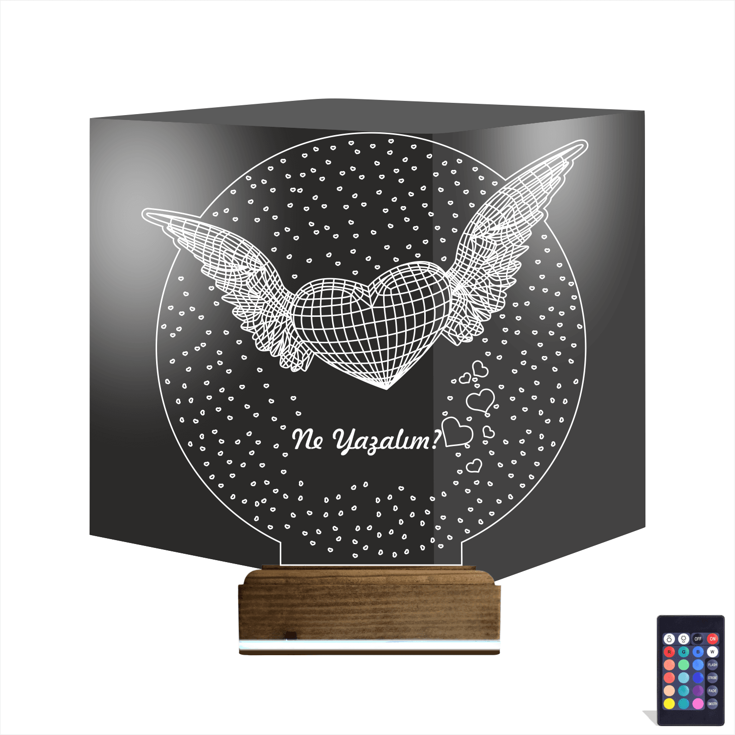 Сердце с крыльями — 3D LED Ночник | Романтический подарок 1