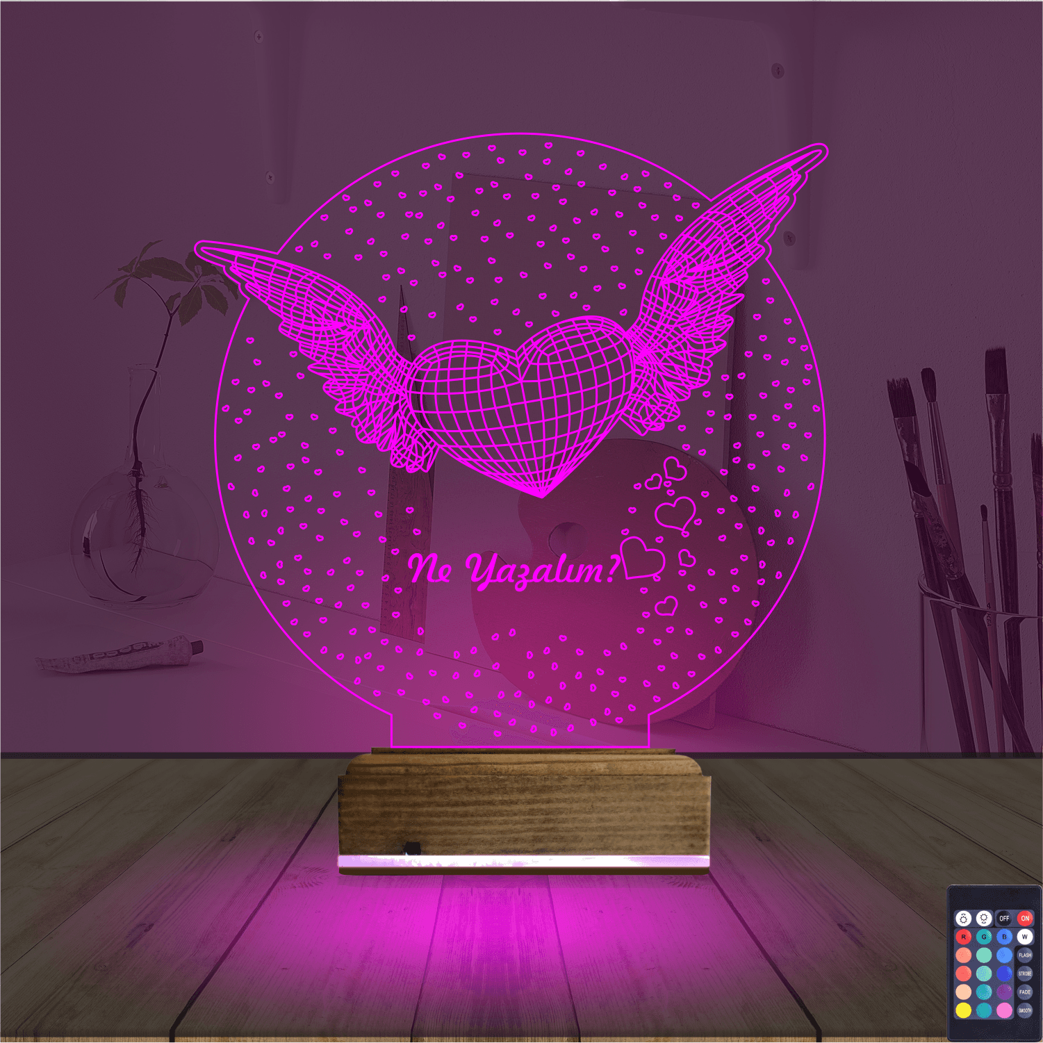 Сердце с крыльями — 3D LED Ночник | Романтический подарок 4