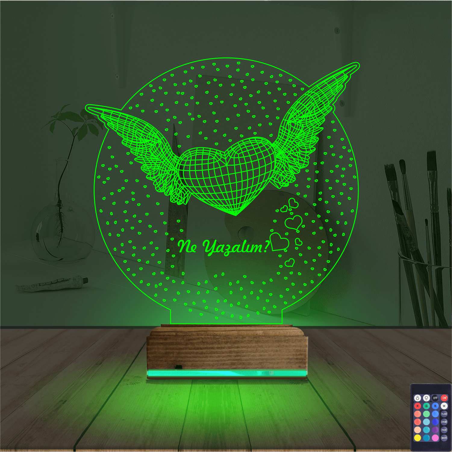 Сердце с крыльями — 3D LED Ночник | Романтический подарок 6