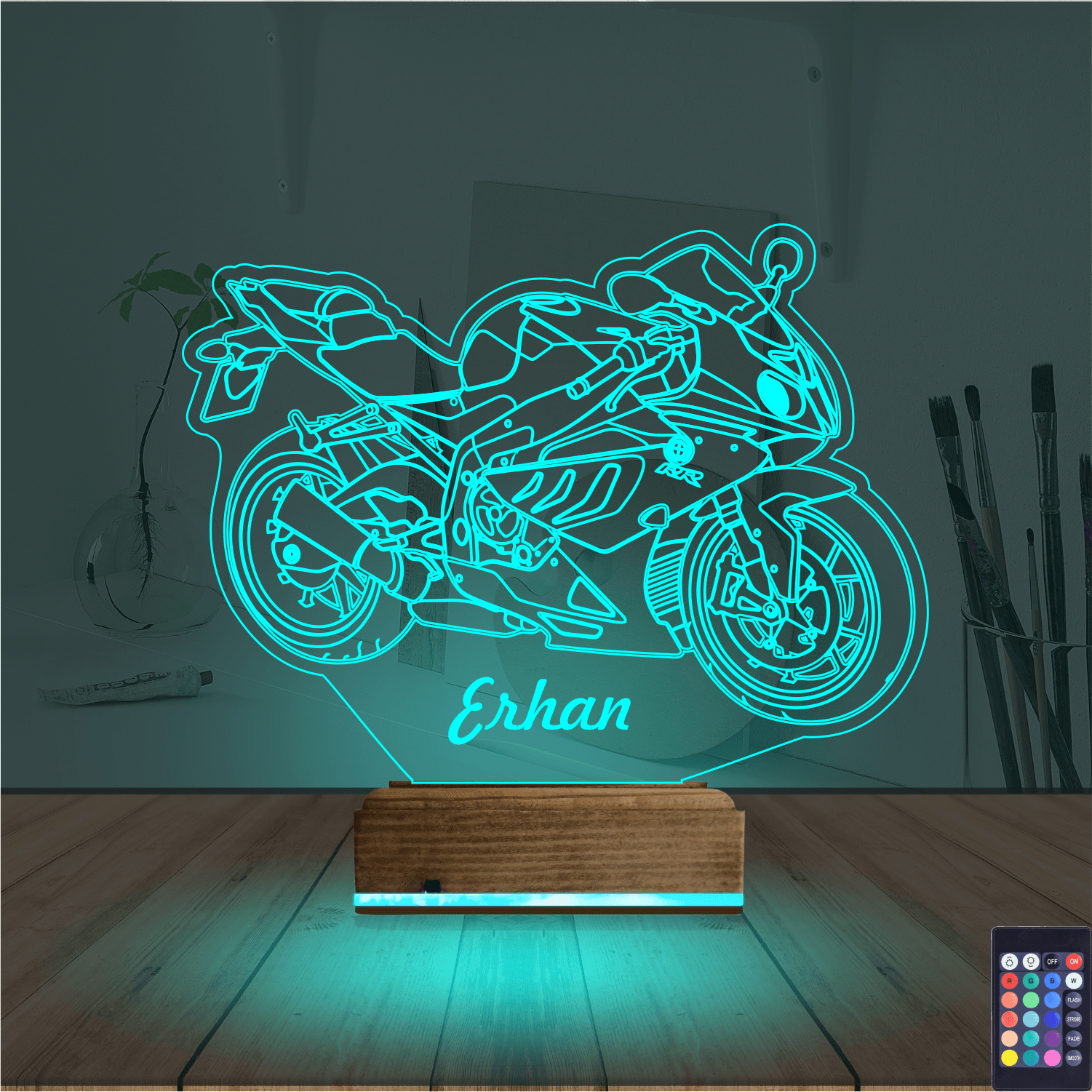 Спортивный мотоцикл — 3D LED Ночник | Подарок мужчине 3